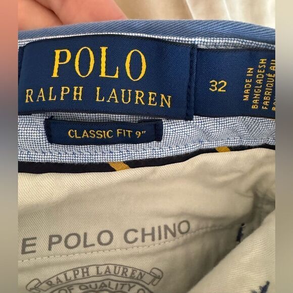 Polo Ralph Lauren Men’s Chino Shorts Sz 32 Classic Fit Light Blue Stretch Golf - Picture 4 of 7